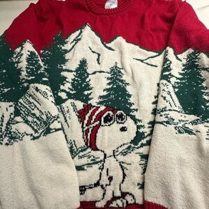 Peanuts Red and White Snoopy Crewneck Sweater